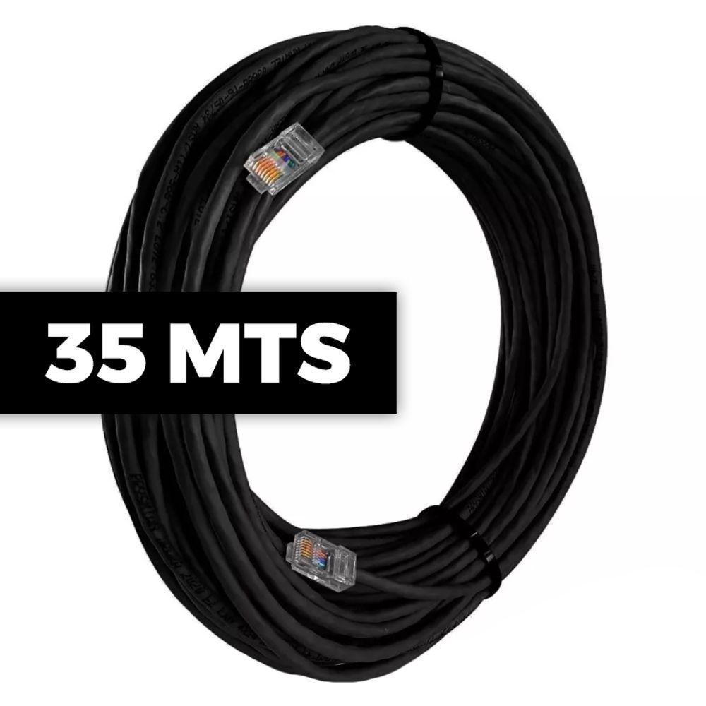 Cabo De Rede Cat 5e Mpt Interno E Externo 35 Metros U/utp 4p X 24awg | Preto Com Conectores - 2