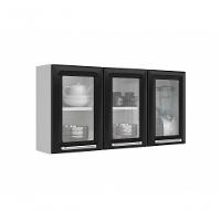 Armario Aéreo Com Vidro Cozinhas Itatiaia Luce 3 Portas Preto - 1