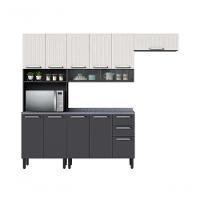 Cozinha Itatiaia Midi Pop Art I3 - 4 Peças Com Paneleiro - Grafite-branco - 1