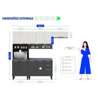 Cozinha Itatiaia Midi Pop Art I3 - 4 Peças Com Paneleiro - Grafite-branco - 9