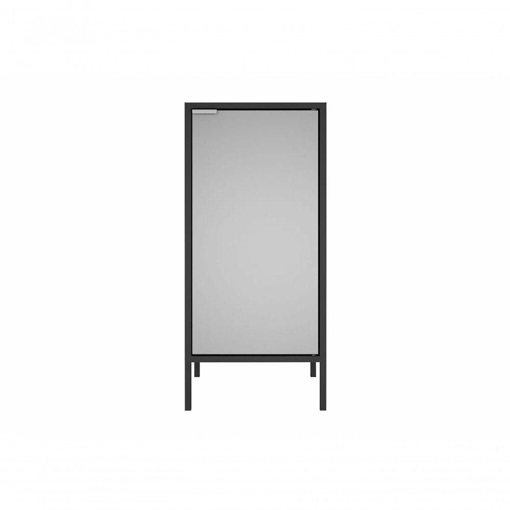 Balcão Alto Multiúso Itatiaia Smart - 1 Porta - Preto C/ Cinza Matte - 1