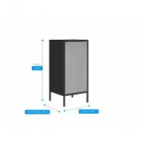 Balcão Alto Multiúso Itatiaia Smart - 1 Porta - Preto C/ Cinza Matte - 4