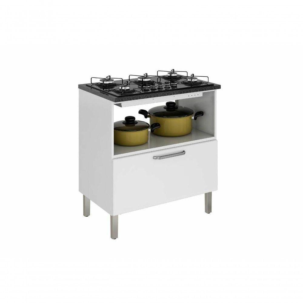 Balcão Cozinhas Itatiaia Tarsila Para Cooktop 5 Bocas 1 Porta Horizontal E 1 Gaveta Branco - 2