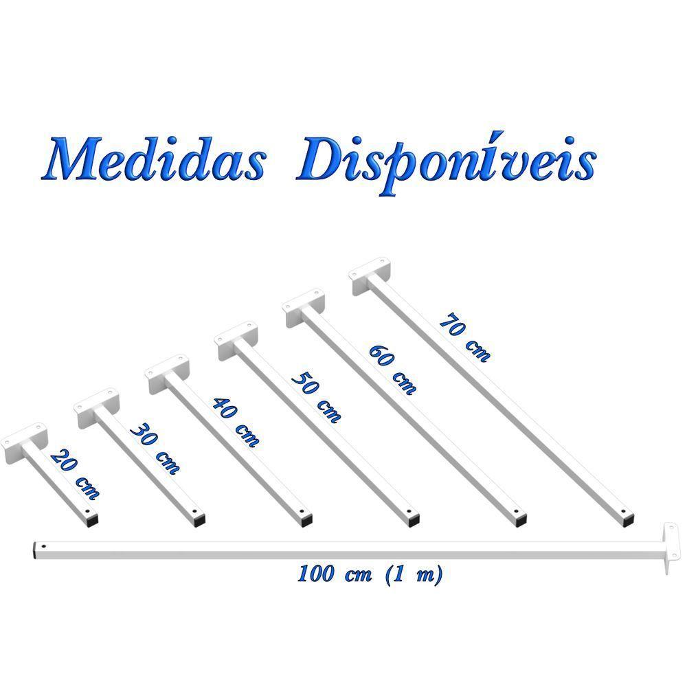 Suporte Refletor Fachada Banner Braço 60 Cm - Branco - 3