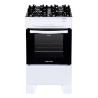 Fogão 4 Bocas Atlas Mônaco Plus Branco Com Mesa De Vidro Top Glass Bivolt - 1