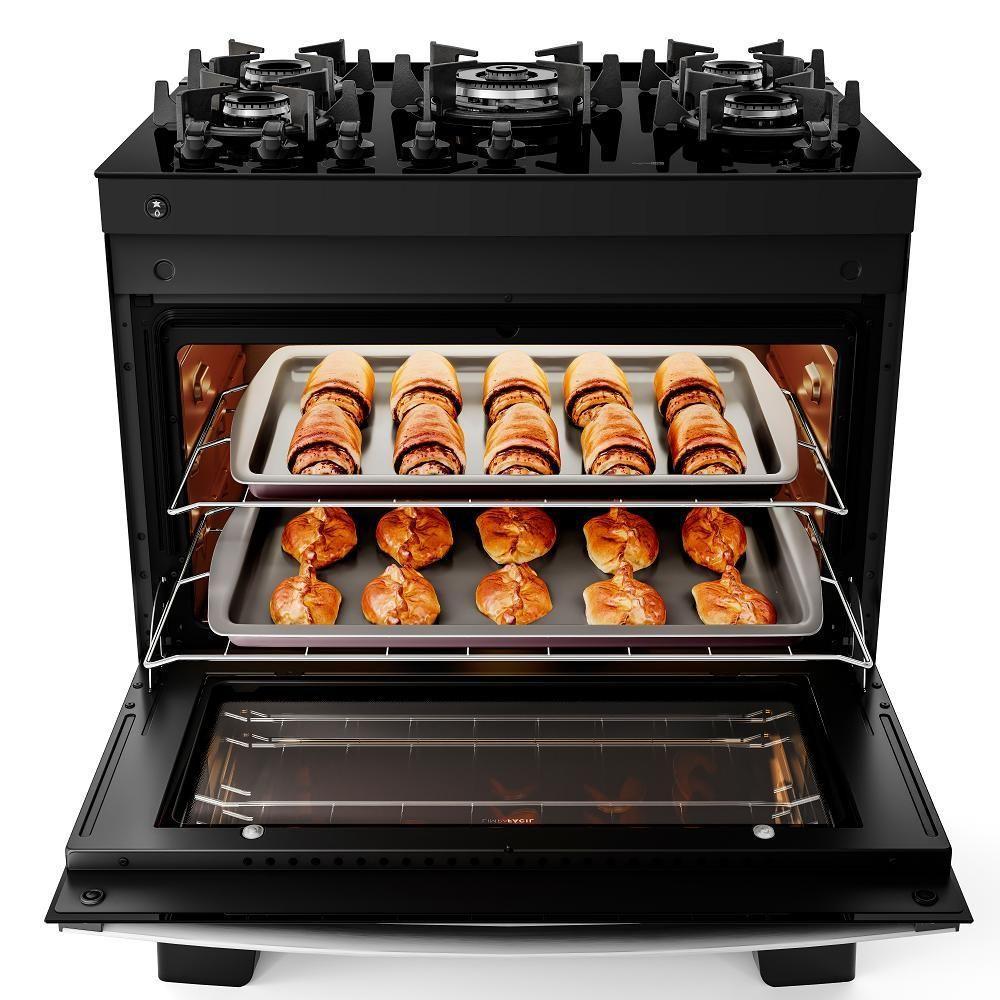 Fogão Atlas 5 Bocas Agile Up Com Mesa De Vidro Preto - Bivolt - 4