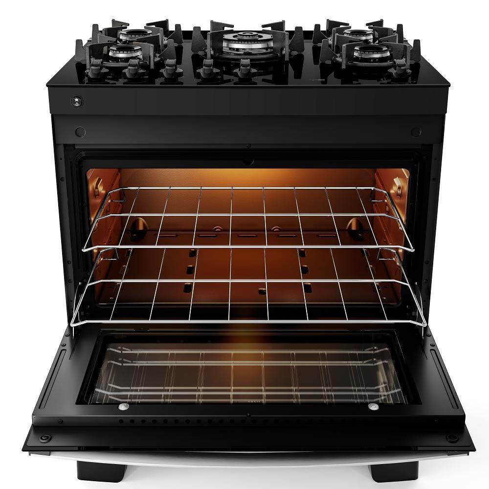 Fogão Atlas 5 Bocas Agile Up Com Mesa De Vidro Preto - Bivolt - 5