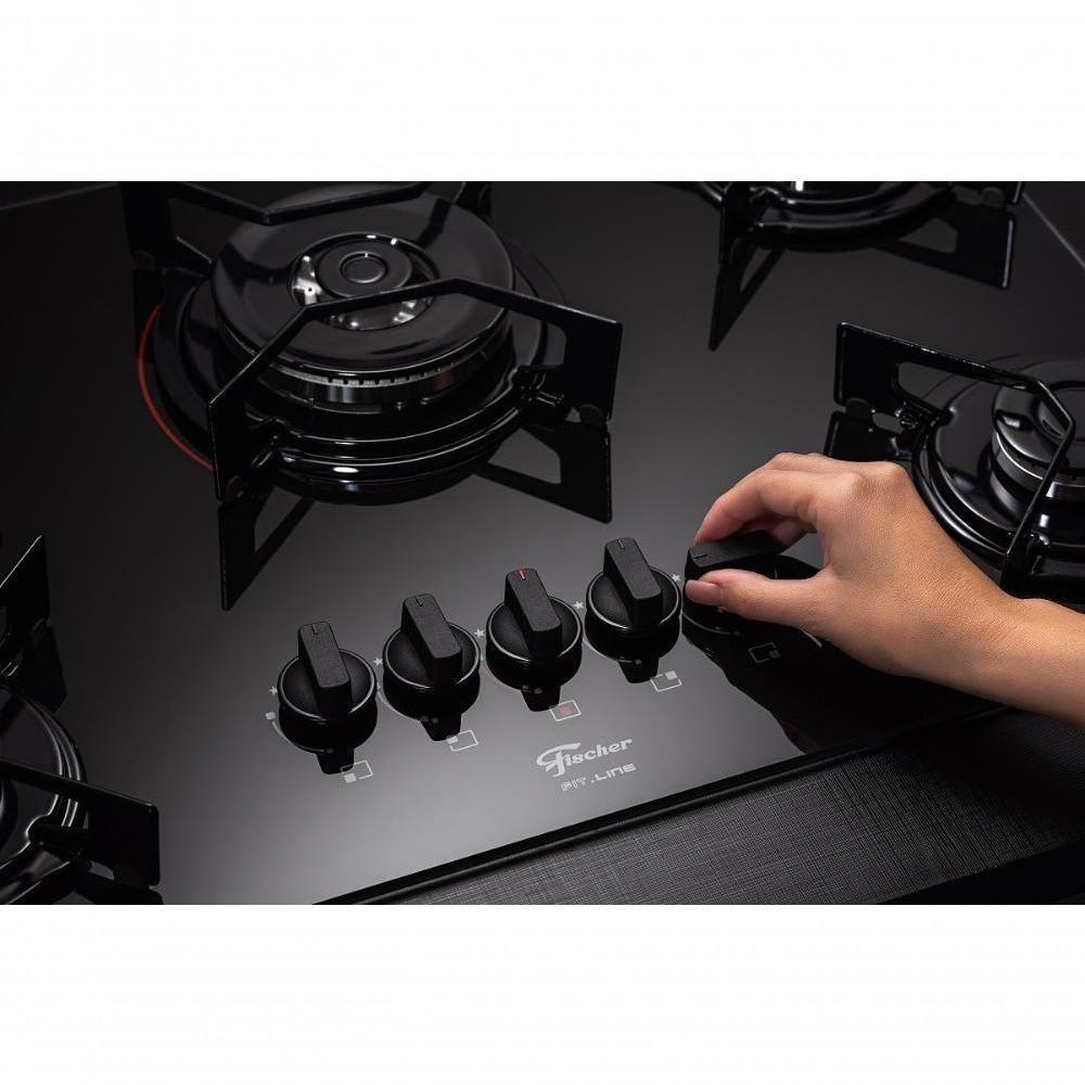 Cooktop Fisher 5 Bocas Fit Line Tripla Chama Preto - Bivolt - 6
