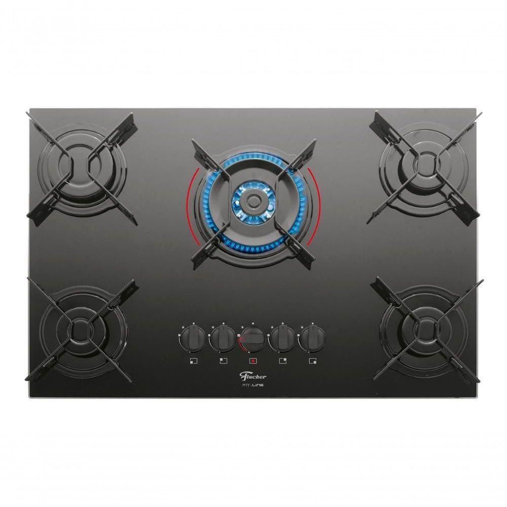 Cooktop Fisher 5 Bocas Fit Line Tripla Chama Preto - Bivolt - 2