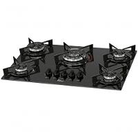 Cooktop Fisher 5 Bocas Fit Line Tripla Chama Preto - Bivolt - 1