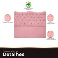 Cabeceira Casal Para Cama Box Estofada Dunas Veludo Cor Rosa Bebe - 3