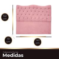 Cabeceira Casal Para Cama Box Estofada Dunas Veludo Cor Rosa Bebe