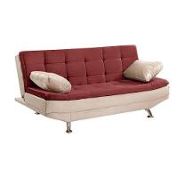 Sofá Cama Valencia 3 Lugares Reclinável Material Vinho Com Marfim - Speciale Home Vinho Com Marfim - 1