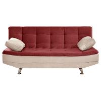 Sofá Cama Valencia 3 Lugares Reclinável Material Vinho Com Marfim - Speciale Home Vinho Com Marfim - 3