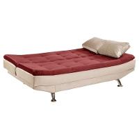 Sofá Cama Valencia 3 Lugares Reclinável Material Vinho Com Marfim - Speciale Home Vinho Com Marfim - 6