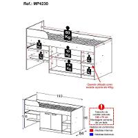 Cama Solteiro Multifuncional Para Colchão 188 X 78cm Com 2 Portas E Escrivaninha Multimóveis Mp4230 Branco Branco - 7