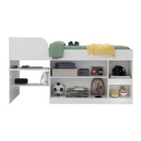 Cama Solteiro Multifuncional Para Colchão 188 X 78cm Com 2 Portas E Escrivaninha Multimóveis Mp4234 Branco Branco - 3