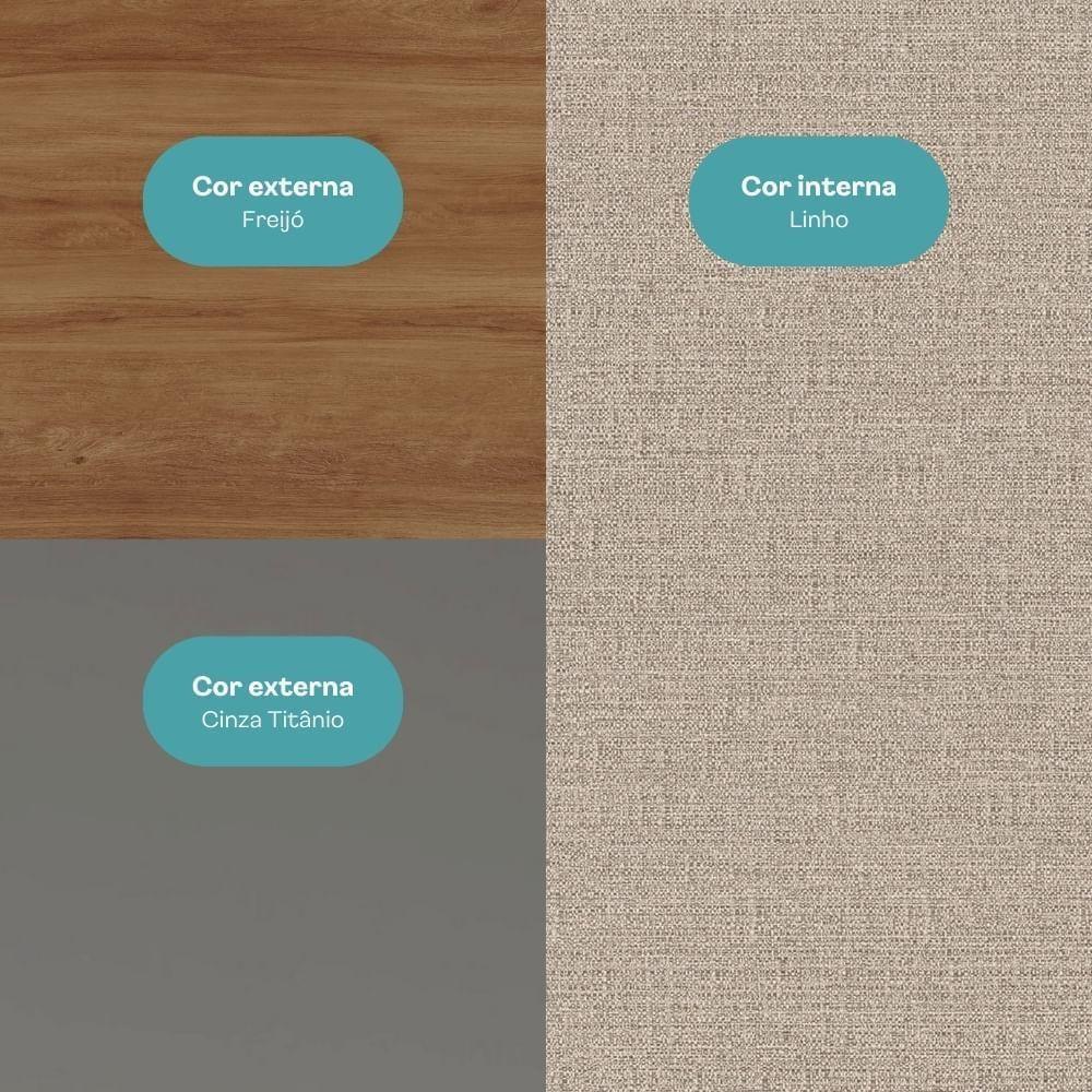 Guarda Roupa Casal Com Espelho 6 Portas Aspen Carraro Freijó C/ Titânio - 10