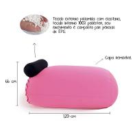 Puff Kevin Puff Com Apoio De Cabeça Feito Em Tecido Poliamida Pink