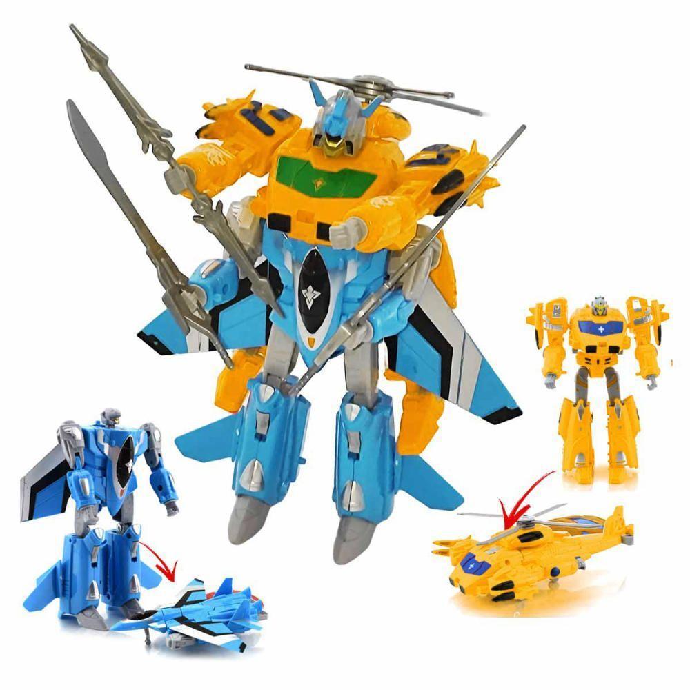 Brinquedo Transformers Helicóptero Apache F-15 Robo Grande - 1