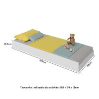 Cama Auxiliar Para Colchão 78x188cm Cocadinha Multimóveis Bb354 Branco Branco - 2