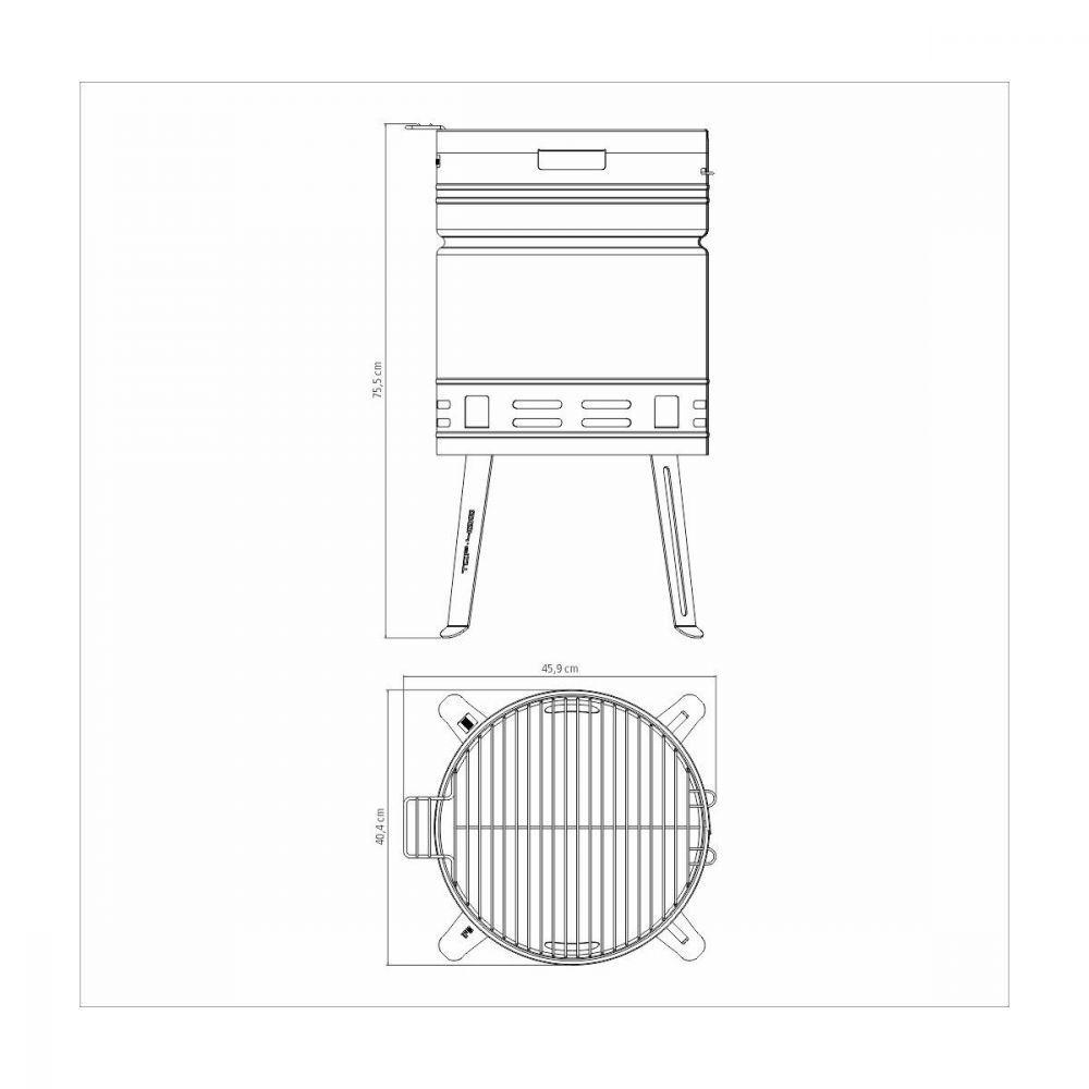 Churrasqueira à Carvão Tramontina Tcp 400 Inox com Bandeja - 6