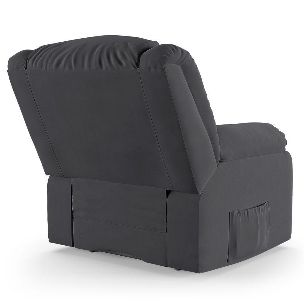 Poltrona Do Papai Reclinável Melim Controle Power Elétrico Veludo Fh1 - D'rossi Cor Cinza - 3