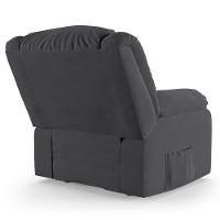 Poltrona Do Papai Reclinável Melim Controle Power Elétrico Veludo Fh1 - D'rossi Cor Cinza - 3