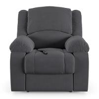 Poltrona Do Papai Reclinável Melim Controle Power Elétrico Veludo Fh1 - D'rossi Cor Cinza - 7
