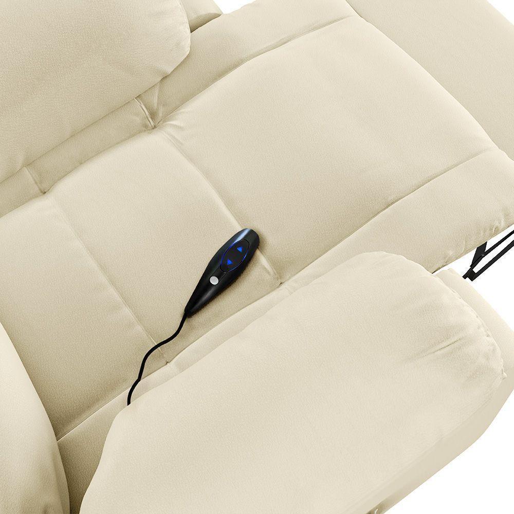 Poltrona Do Papai Reclinável Melim Controle Power Elétrico Sintético Pu Fh1 - D'rossi Cor Bege - 5