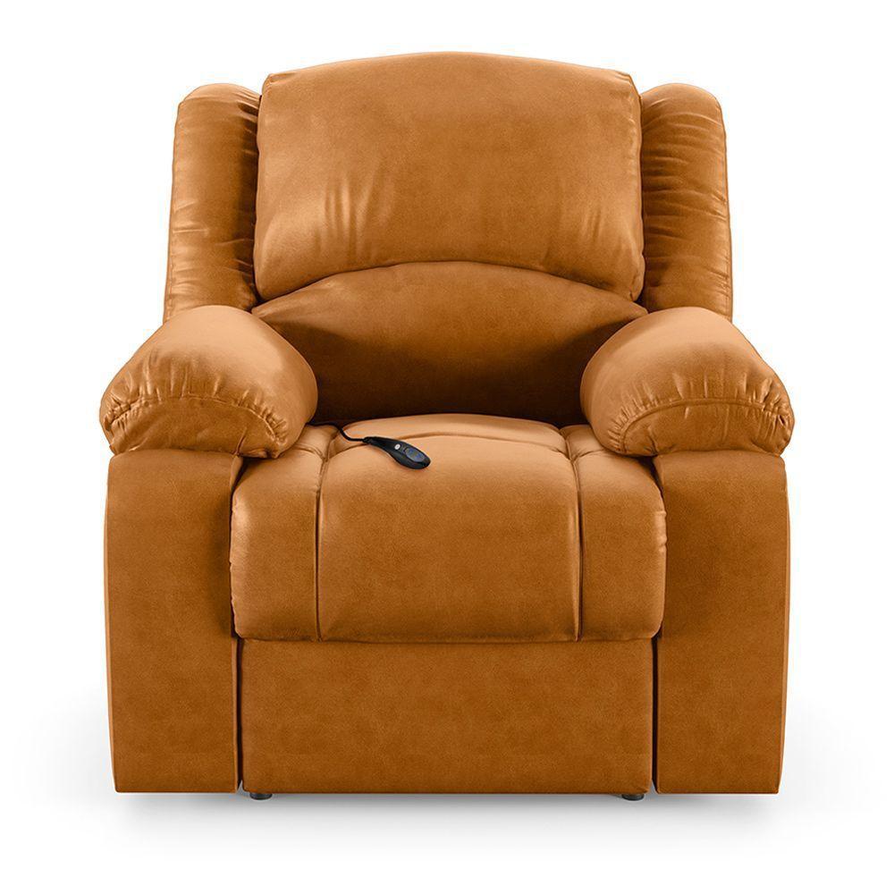 Poltrona Do Papai Reclinável Melim Controle Power Elétrico Pu Fh1 - D'rossi Cor Whisky - 4