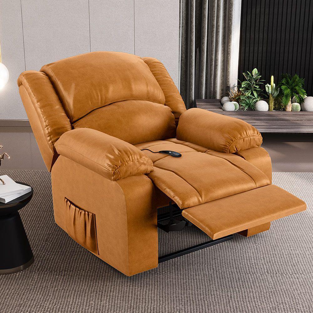 Poltrona Do Papai Reclinável Melim Controle Power Elétrico Pu Fh1 - D'rossi Cor Whisky - 7