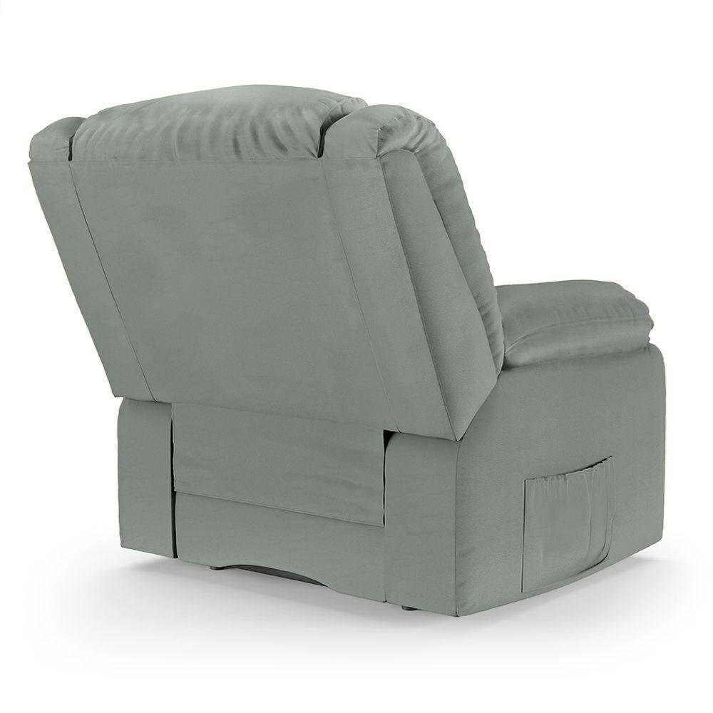 Poltrona Do Papai Reclinável Melim Controle Power Elétrico Sintético Pu Fh1 - D'rossi Cor Cinza - 3