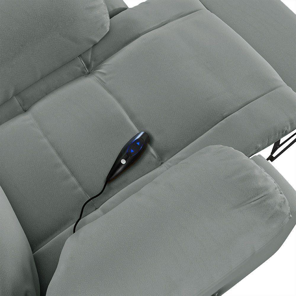 Poltrona Do Papai Reclinável Melim Controle Power Elétrico Sintético Pu Fh1 - D'rossi Cor Cinza - 5