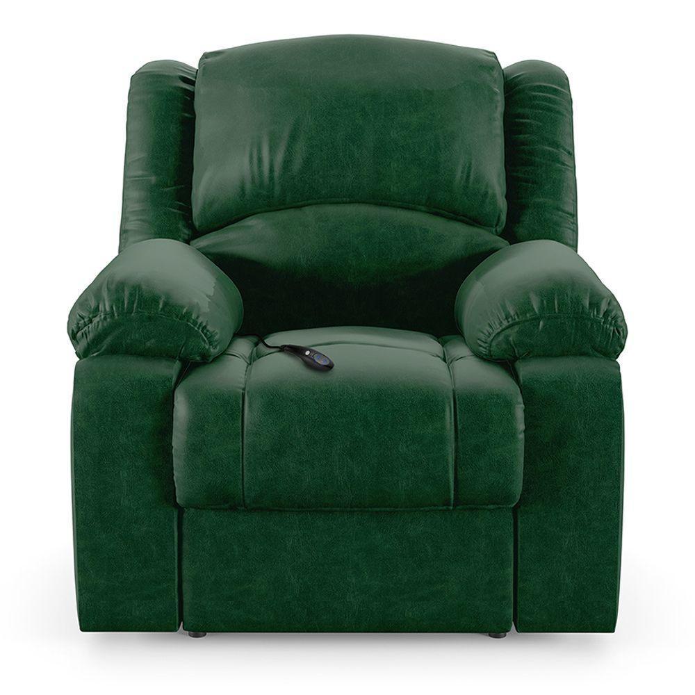 Poltrona Do Papai Reclinável Melim Controle Power Elétrico Pu Fh1 - D'rossi Cor Verde - 4