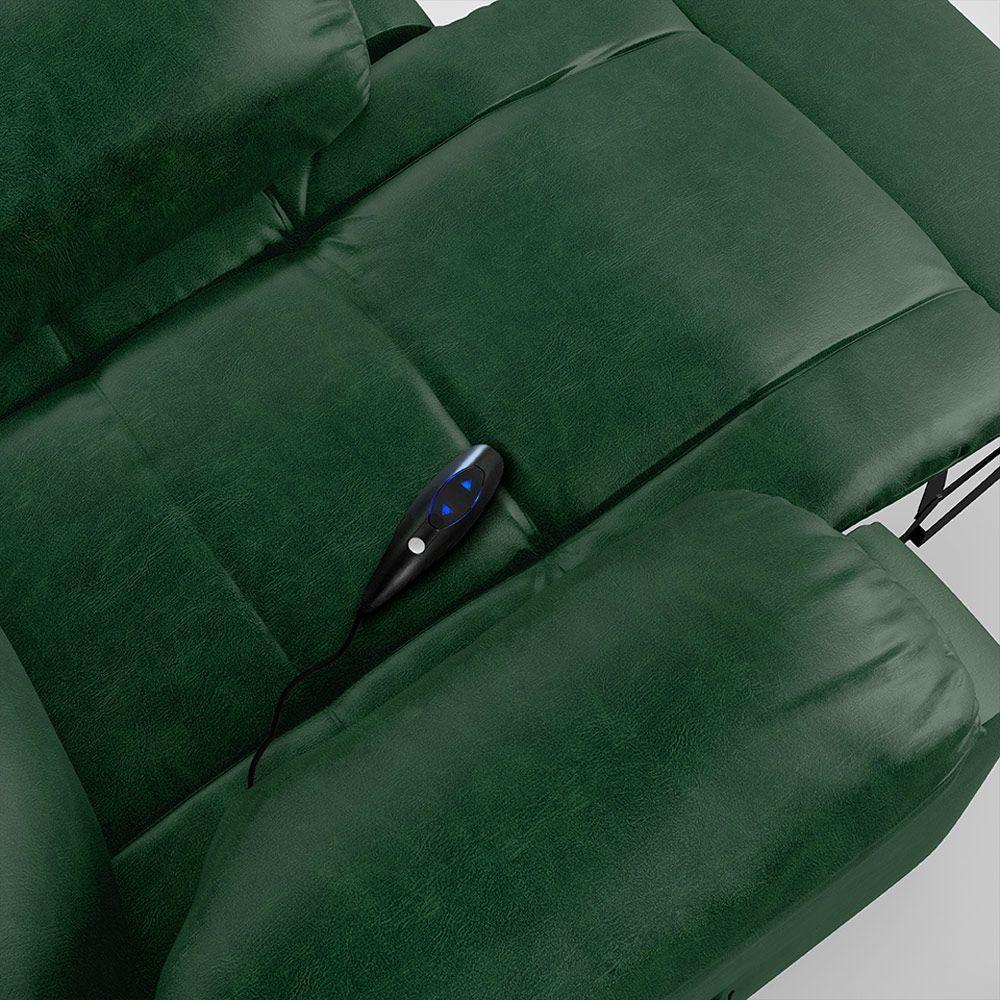 Poltrona Do Papai Reclinável Melim Controle Power Elétrico Pu Fh1 - D'rossi Cor Verde - 5