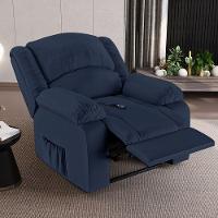 Poltrona Do Papai Reclinável Melim Controle Power Elétrico Sintético Pu Fh1 - D'rossi Cor Azul - 6