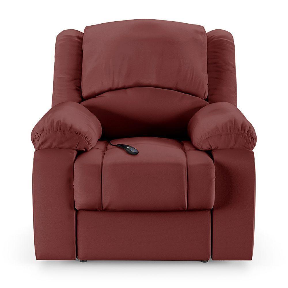 Poltrona Do Papai Reclinável Melim Controle Power Elétrico Sintético Pu Fh1 - D'rossi Cor Vermelho - 4