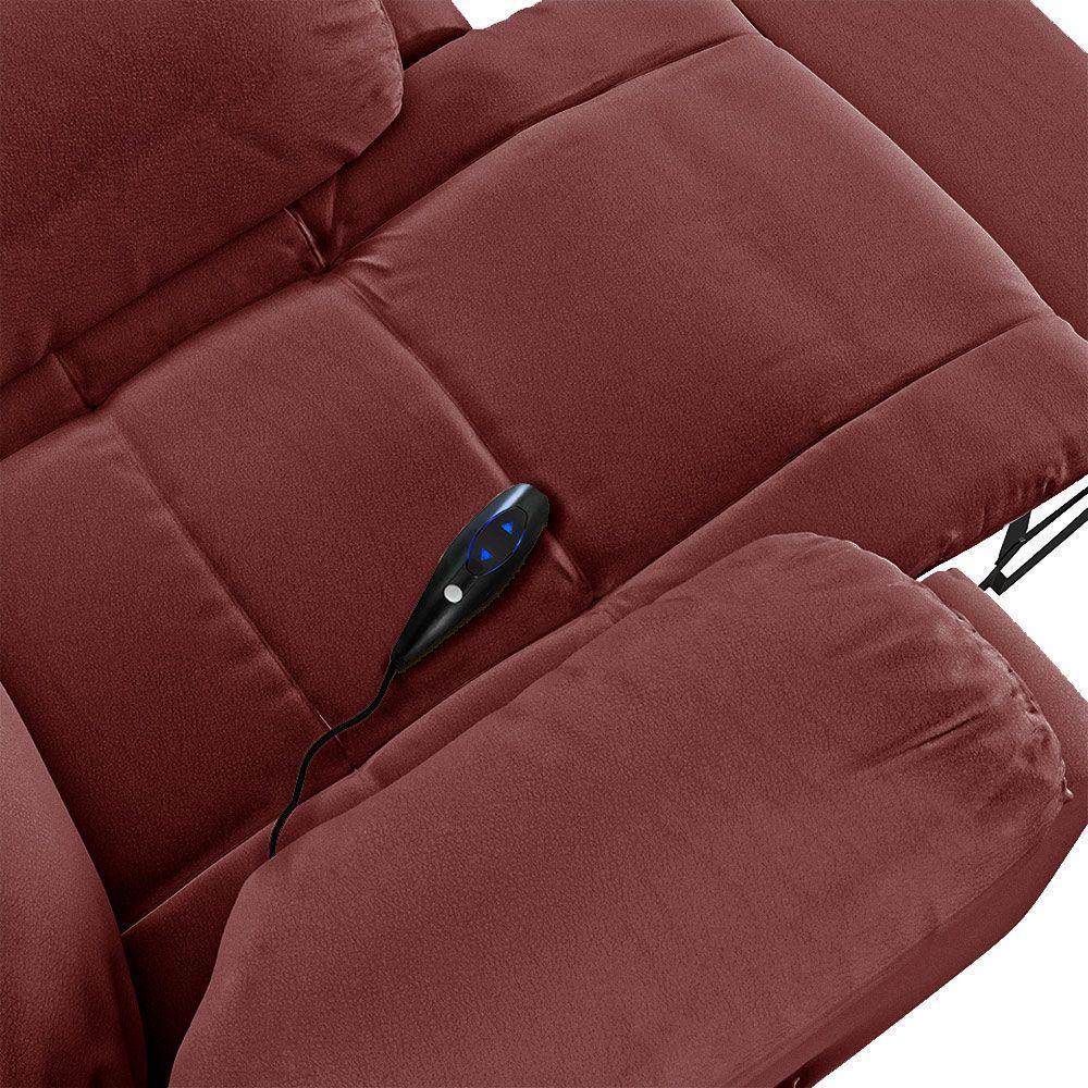 Poltrona Do Papai Reclinável Melim Controle Power Elétrico Sintético Pu Fh1 - D'rossi Cor Vermelho - 5