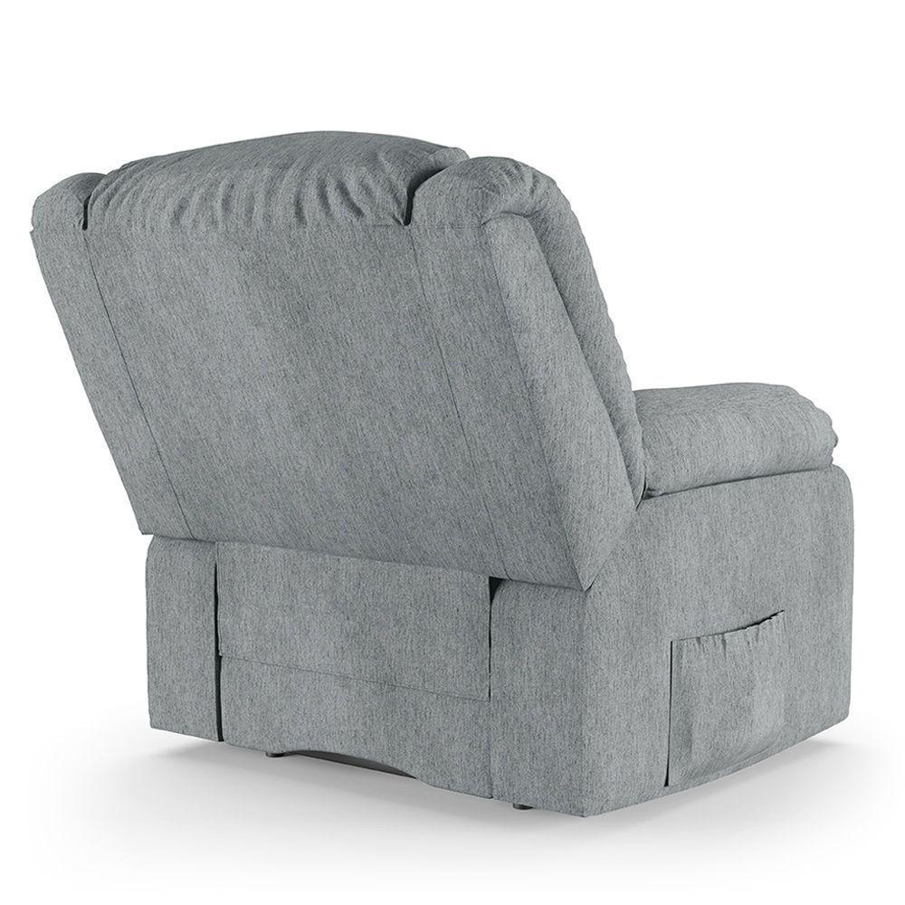 Poltrona Do Papai Reclinável Melim Controle Power Elétrico Linho Fh1 - D'rossi Cor Cinza - 3