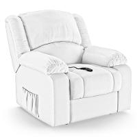 Poltrona Do Papai Reclinável Melim Controle Power Elétrico Sintético Pu Fh1 - D'rossi Cor Branco - 1