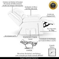 Poltrona Do Papai Reclinável Melim Controle Power Elétrico Sintético Pu Fh1 - D'rossi Cor Branco - 8