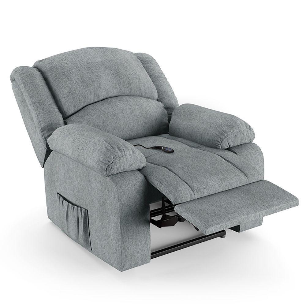 Poltrona Do Papai Reclinável Melim Controle Power Elétrico Linho Cinza Fh1 - D'rossi - 5