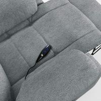 Poltrona Do Papai Reclinável Melim Controle Power Elétrico Linho Cinza Fh1 - D'rossi