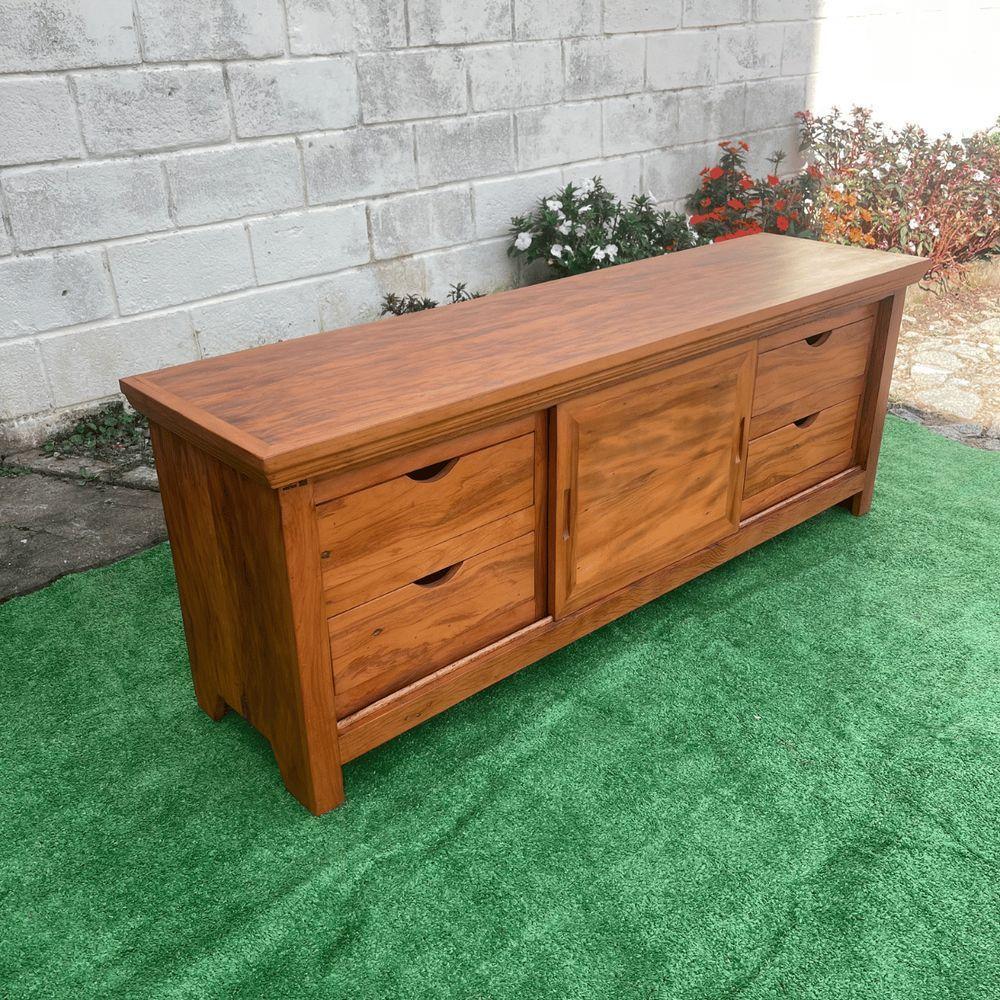 Rack Madeira De Demolição 160 X 60 Maciço Com 4 Gavetas Sudeste Rústico - 6