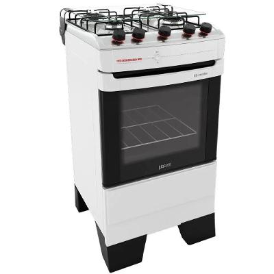 Fogão de Piso a Gás 4 Bocas GLP Mueller Piacere Mesa Inox Automático Branco Bivolt