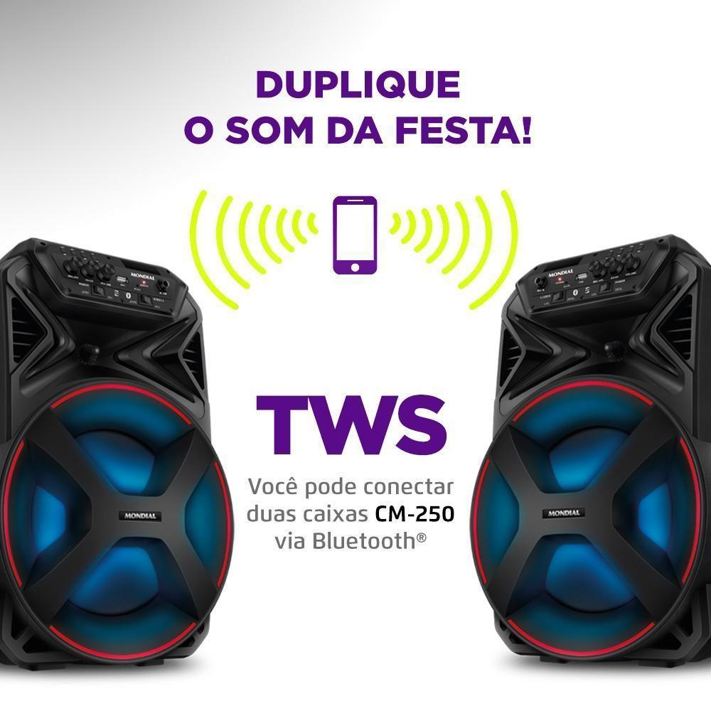 Caixa Amplificada Mondial Connect Partyplus 250W Preto CM-250 Bivolt - 4