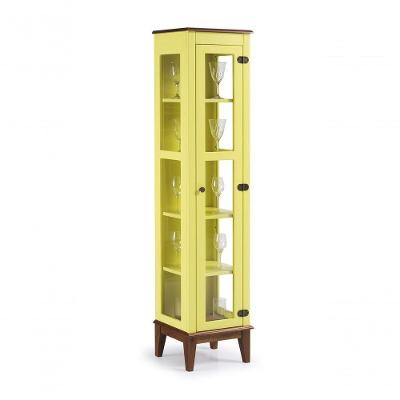 Cristaleira 1 Porta De Vidro Amarelo Lemon