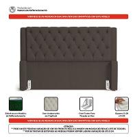 Cabeceira Atena Para Cama Box Queen Size 160cm Capitonê Com Frame Linho Cacau - Desk Design - 3