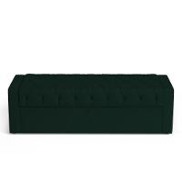 Cabeceira E Calçadeira Báu King Size Atena 195cm Capitonê Veludo Verde Escuro - Desk Design - 6